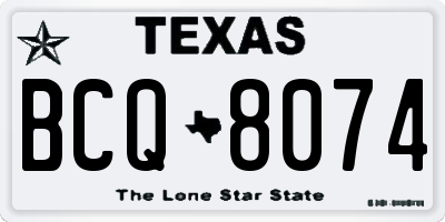TX license plate BCQ8074