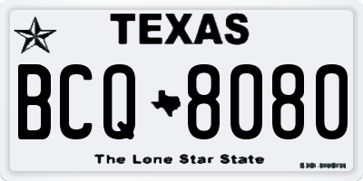 TX license plate BCQ8080