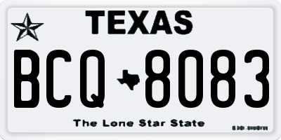 TX license plate BCQ8083