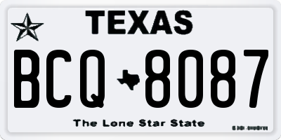 TX license plate BCQ8087