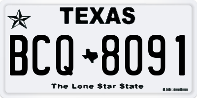 TX license plate BCQ8091