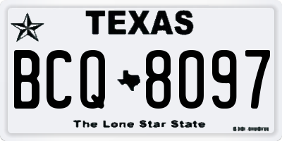TX license plate BCQ8097