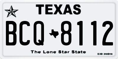 TX license plate BCQ8112