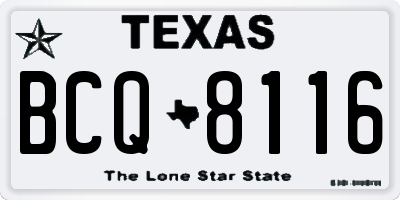 TX license plate BCQ8116