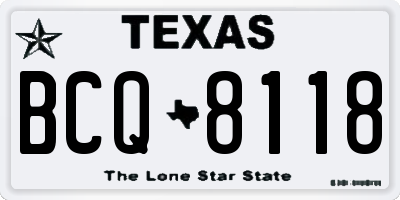 TX license plate BCQ8118