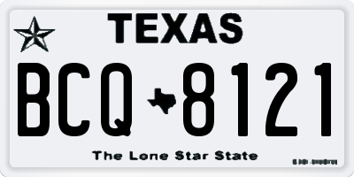 TX license plate BCQ8121