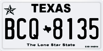 TX license plate BCQ8135