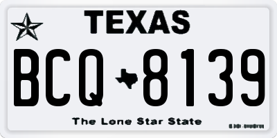 TX license plate BCQ8139