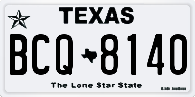 TX license plate BCQ8140