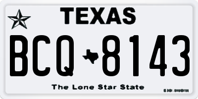 TX license plate BCQ8143
