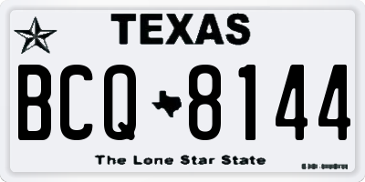 TX license plate BCQ8144