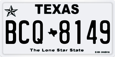 TX license plate BCQ8149