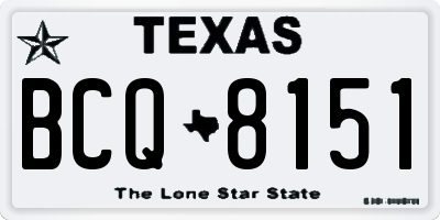 TX license plate BCQ8151