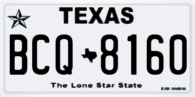 TX license plate BCQ8160