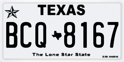 TX license plate BCQ8167