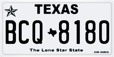 TX license plate BCQ8180