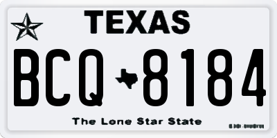 TX license plate BCQ8184