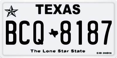 TX license plate BCQ8187