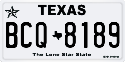 TX license plate BCQ8189