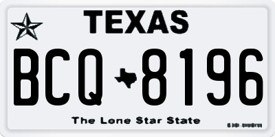 TX license plate BCQ8196