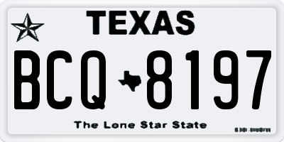 TX license plate BCQ8197