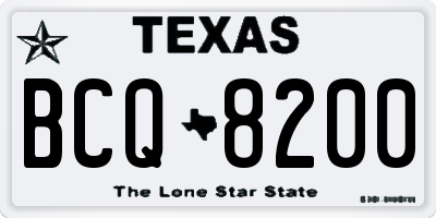 TX license plate BCQ8200