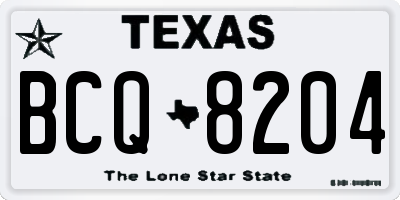 TX license plate BCQ8204