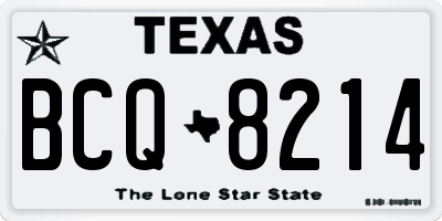 TX license plate BCQ8214