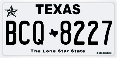 TX license plate BCQ8227