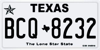TX license plate BCQ8232