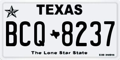 TX license plate BCQ8237