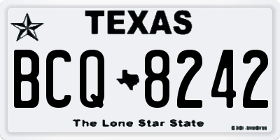 TX license plate BCQ8242