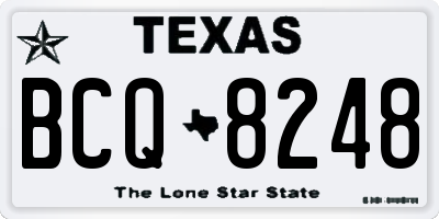 TX license plate BCQ8248