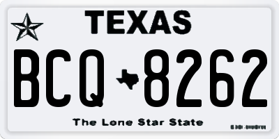 TX license plate BCQ8262