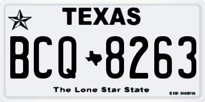 TX license plate BCQ8263