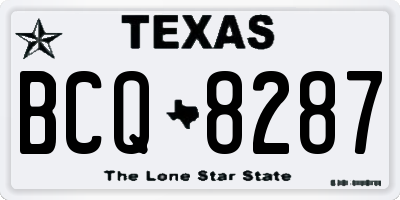 TX license plate BCQ8287