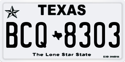 TX license plate BCQ8303