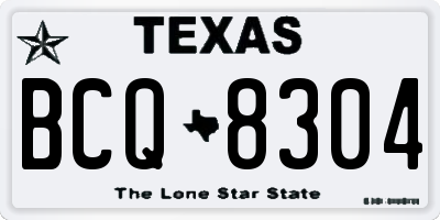 TX license plate BCQ8304