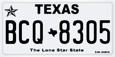 TX license plate BCQ8305