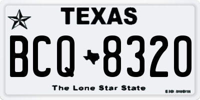 TX license plate BCQ8320