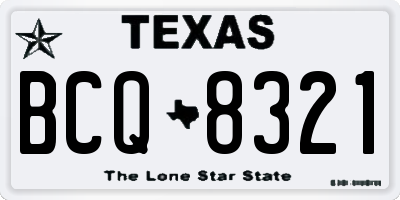 TX license plate BCQ8321