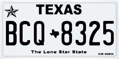 TX license plate BCQ8325