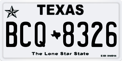 TX license plate BCQ8326
