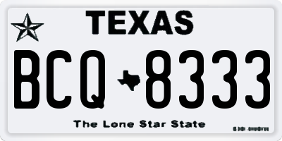 TX license plate BCQ8333