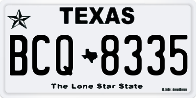 TX license plate BCQ8335
