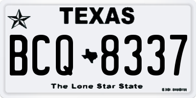 TX license plate BCQ8337