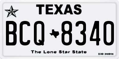TX license plate BCQ8340