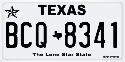 TX license plate BCQ8341