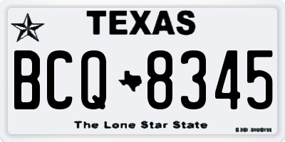 TX license plate BCQ8345