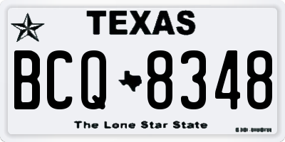 TX license plate BCQ8348
